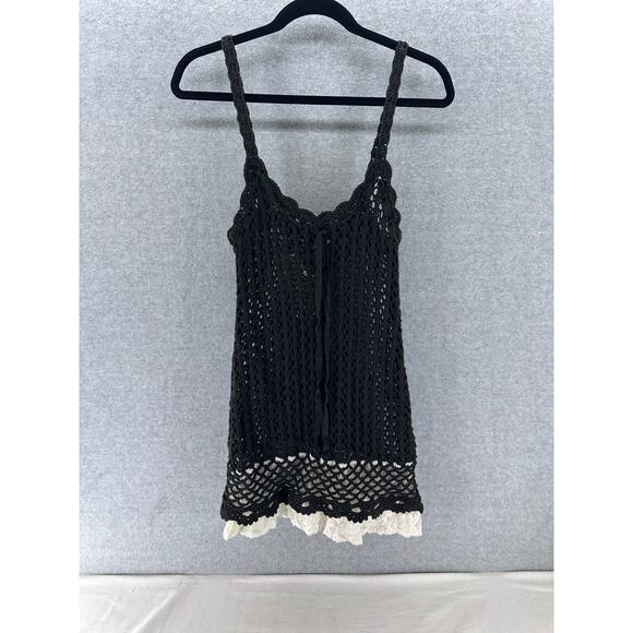 Two Twenty Two Women's sz Small Crochet Dress Tunic Coverup Boho Y2K - Picture 1 of 7